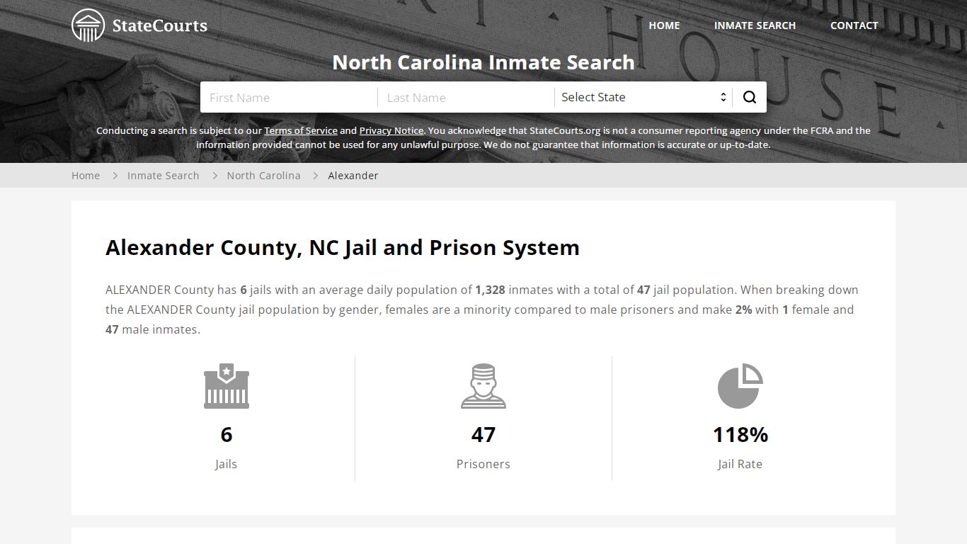 Alexander County, NC Inmate Search - StateCourts